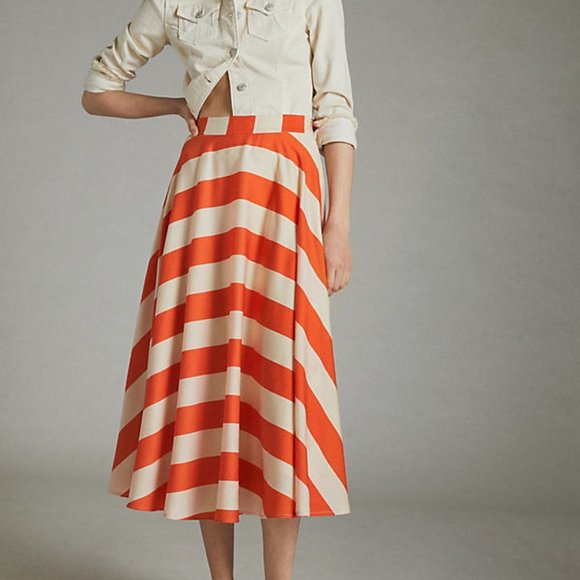 Anthropologie Dresses & Skirts - ANTHRO X MARE MARE Isla orange striped midi skirt